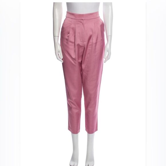 A.L.C.  Pink Skinny Leg Pants High Rise Cropped Size 2 Clean Girl Retro 70's - Picture 1 of 14